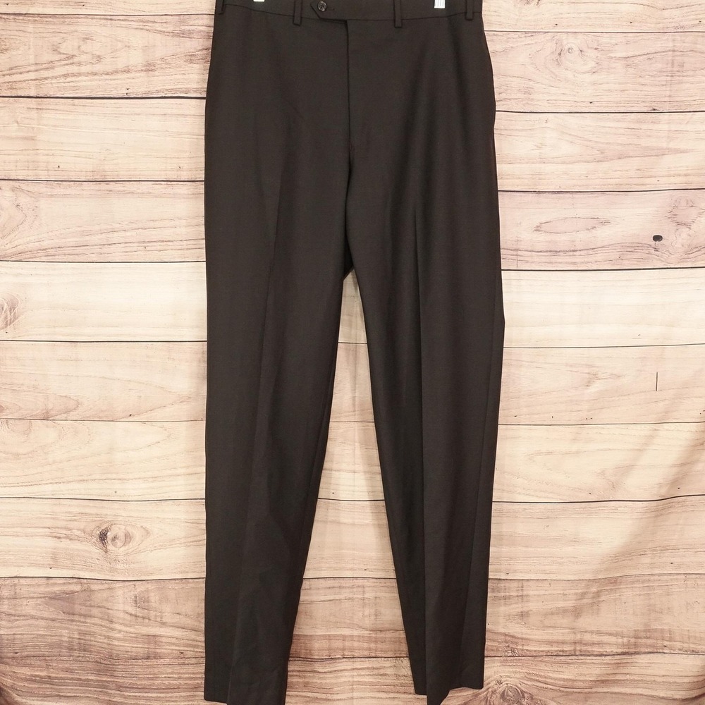 Lauren Ralph Lauren Total Comfort Dress Pants Mens 34x33 Brown Wool Regular Fit